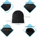 2 Pieces Men's Marled Beanie Winter Beanies Cap Cuffed Knit Beanie Hats Black and Dark Grey at Men’s Clothing store