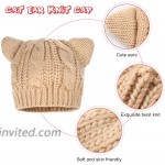3 Pieces Cat Ear Knit Cap Crochet Braided Knit Caps Handmade Knit Lined Knitted Pussycat Hat Winter Beanie Hat for Women Men Black Beige Gray at Women’s Clothing store