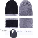 5 Pieces Winter Ski Warm Set Include Winter Knitted Hat Neck Warmer Outdoor Warmer Gloves Ear Warmer Black at Women’s Clothing store