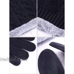 5 Pieces Winter Ski Warm Set Include Winter Knitted Hat Neck Warmer Outdoor Warmer Gloves Ear Warmer Black at Women’s Clothing store