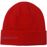 Acrylic Beanie Knit Hat Winter Knitted Cap Stocking Hat Skull Cap for Men and Women Red at Men’s Clothing store