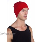 Acrylic Beanie Knit Hat Winter Knitted Cap Stocking Hat Skull Cap for Men and Women Red at Men’s Clothing store