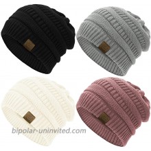 American Trends Beanie for Womens Winter Hat Warm Beanies Slouchy Knit Hat Women Skull Cap Unisex Black& Gray& White& Pink One Size at  Women’s Clothing store