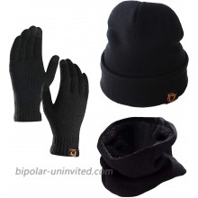 ANJUREN Beanie Hat Scarf Scarves Gloves Women Men Adult Winter Warm Snow Knitted Skull Cap Touch Glove Mittens one Szie Black at  Women’s Clothing store