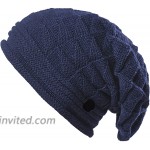 Beanie Hat for Men Women Winter Hats Knit Acrylic Beanie Hat Warm & Stretchy with 4 Extra Buttons to Hold Face Mask at Men’s Clothing store