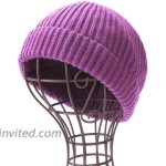 Beanie Men Women Skull Caps Bling Shiny Hats Thick Stretchy Plain Short Knit Daily Headwear Purple at Women’s Clothing store
