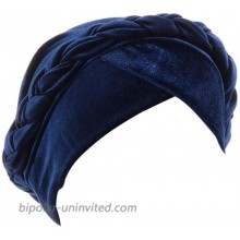 beauty YFJH Turban Headwraps Caps for Women - Pre-Tied Braid Twist Velvet Caps Chemo Hats for Cancer Headwear Navy Blue at  Women’s Clothing store