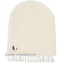 Betsey Johnson Women's Peek A Boo Pearl Beanie Ivory One Size at  Women’s Clothing store