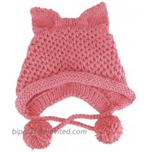 BIBITIME Women's Hat Cat Ear Crochet Braided Knit Caps Warm Snowboarding Winter One Size Pink at  Women’s Clothing store