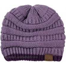 C.C Trendy Warm Chunky Soft Stretch Cable Knit Beanie Skully Violet Purple at  Women’s Clothing store