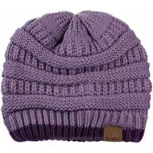 C.C Trendy Warm Chunky Soft Stretch Cable Knit Beanie Skully Violet Purple at  Women’s Clothing store