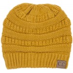 C.C Trendy Warm Chunky Soft Stretch Cable Knit Beanie Slouchy Skully Winter Hat Mustard at Women’s Clothing store
