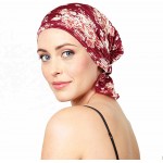 Chemo Beanies Burgundy Floral Pleated Knit at Women’s Clothing store