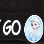 Concept One Standard Disney's Frozen Elsa Let It Go Embroidered Cuff Winter Hat Beanie Black One Size