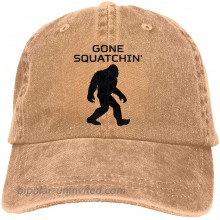 Denim Cap Gone Squatchin' Bigfoot Baseball Dad Cap Classic Adjustable Sports for Men Women Hat at  Men’s Clothing store