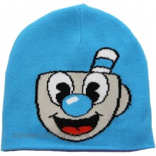 elope Cuphead Mugman Reversible Knit Beanie Hat Adults Kids Blue at  Women’s Clothing store