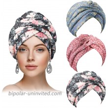 Foaincore 3 Pieces Turbans Headwraps for Women Bohemian Headwrap Stretch Headband Twist Pleated Headwrap Assorted Hair Cover Beanie Hats at  Women’s Clothing store