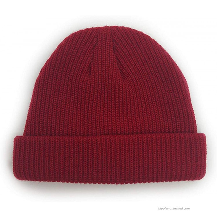 Geqian1982 Unisex Cap Wool Beanie Hats for Winter Warm Hat Fleece Skull Caps Women Knit Hat Wine Red at Men’s Clothing store