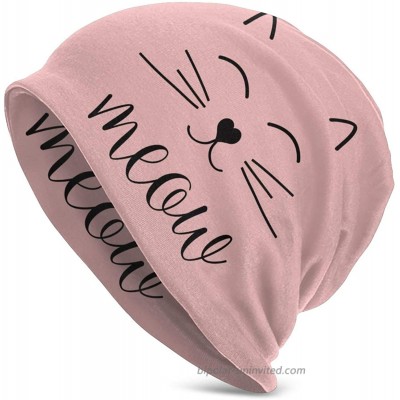 Gianlaima Pink Cute Cat Paw Print Meow Pink Cute Cat Paw Print Meow Pink Cute Cat Paw Print Meow Slouchy Beanies Knitted Hat Skull Cap for Men Women Headwear Sleep Cancer Chemo Black13 One Size at  Men’s Clothing store