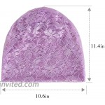Glamorstar Lace Beanie Hat 2 Pack Chemo Cap Jacquard Lace Turban for Women Pink Purple at Women’s Clothing store