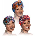 Gortin African Turban Pre-Tied Head Wraps India Hat Hairwrap Elastic Flower Knot Beanie Bonnet Cap Headbands Scarf for Women and Girls Pack of 3 at Women’s Clothing store