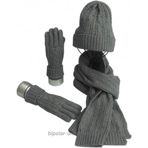 Hat Gloves Scarf Set for Women Ladies Girls Knitted Scarf 3 in 1 Set Winter Black at  Women’s Clothing store