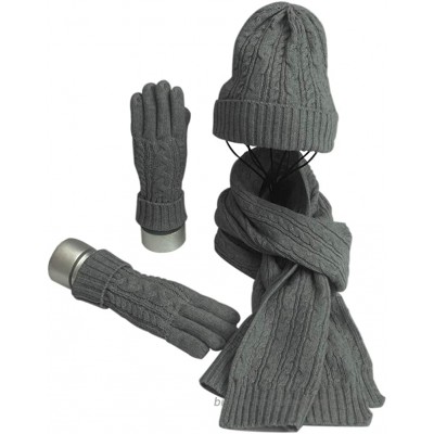 Hat Gloves Scarf Set for Women Ladies Girls Knitted Scarf 3 in 1 Set Winter Black at  Women’s Clothing store