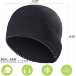hikevalley Skull Cap Helmet Liner Winter Thermal Fleece Beanie Windproof Hat Main Black Men at Women’s Clothing store