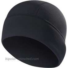 hikevalley Skull Cap Helmet Liner Winter Thermal Fleece Beanie Windproof Hat Main Black Men at  Women’s Clothing store
