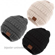 Horalah Warm Cable Knit Beanie for Women Men Winter Trendy Chunky Slouchy Beanie Ski Cap at  Women’s Clothing store