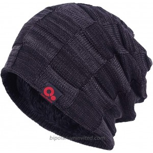 Janey&Rubbins Winter Baggy Oversize Solid Knit Beanie Hat Warm Villi Lined Skull Ski Cuff Stocking Cap DH-Black at  Women’s Clothing store
