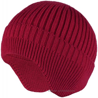 JITTY Beanie Hats for Men Women Knit Skull Cap Helmet Liner with Ear CoversWine red