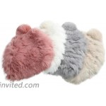 Joyci Solid Color Natural Rabbit Fur Hats Fur Pom Pom Beanie Warm Caps Grey at Women’s Clothing store