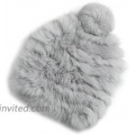 Joyci Solid Color Natural Rabbit Fur Hats Fur Pom Pom Beanie Warm Caps Grey at Women’s Clothing store
