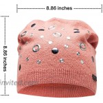 LADYBRO Rivets and Eyelets Double Layers Wool Slouchy Beanies Knitted Hats for Women Punk Caps Pink at Women’s Clothing store