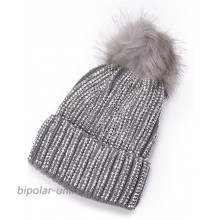 Lawliet Womens Faux Fur Pom Pom Beanie Ski Hat Cap Slouchy Knit Warm A469 Gray at  Women’s Clothing store