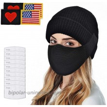LOKASS Beanie for Men Unisex Wearing Knit Beanie Hat with Removable Protection Face Mask & Detachable Filters Slouchy Winter Beanies for Women Outdoor and Sports One Size-Black at  Men’s Clothing store