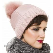 MELIFLUOS DESIGNED IN SPAIN Beanie for Women with Pom Pom Skully Cap Hat Toboggan Fashion Knit for Spring Fall Pink at  Women’s Clothing store