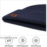 NA. Winter Knit Beanie Hat Daily Beanie Hat for Man Women Knitted Cuff Beanie Daily Beanie Hat for Winter Navy Dark Blue at Men’s Clothing store