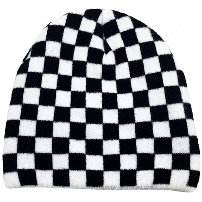 Newfancy Women Men Winter Hats Checkered Checkerboard Pattern Beanie Knitted Soft Warm Slouchy Skull Ski Cap at  Women’s Clothing store