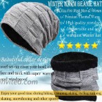 Newsfana Winter Beanie hat Warm Knit Hat Scarf Set Thick Fleece Lined Winter Hat Skull Cap for Men Women Gray at Men’s Clothing store