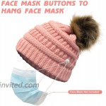 Nolan Beck Knitted Beanie Mask Hat Skull Cap Fuzzy Fur Pompom Unique for Men WomenPink