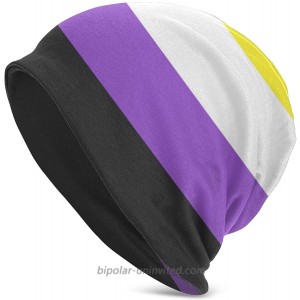 Non-Binary Pride Flag NB Pride Genderqueer GQ Banner Sign Gender Identity LGBT Knit Hat Unisex Beanie Hat Soft Lightweight Knit Hat Cap Chic Men Skull Cap for Fall Outdoor Activities Winter Black at  Men’s Clothing store