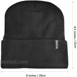 PRAVETTE Winter Beanie Hat with Warm Lining - Unisex Knit Hats Skull Cap for Men and Women Black Grey Black at Men’s Clothing store