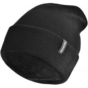 PRAVETTE Winter Beanie Hat with Warm Lining - Unisex Knit Hats Skull Cap for Men and Women Black Grey Black at  Men’s Clothing store