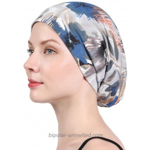Premium Sleep Cap Beanie Slap Hat Satin Turban Cotton Turban Satin Silk Lined Cotton Outer Chemo Caps Gray-Blue at  Women’s Clothing store