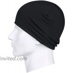 QINGLONGLIN Skull Cap for Men Women Sweat Wicking Helmet Liner Winter Running Slouchy Beanie Black at Men’s Clothing store