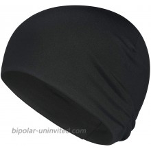 QINGLONGLIN Skull Cap for Men Women Sweat Wicking Helmet Liner Winter Running Slouchy Beanie Black at  Men’s Clothing store