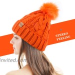 REDESS Women Winter Pompom Beanie Hat with Warm Fleece Lined Thick Slouchy Snow Knit Skull Ski Cap at Women’s Clothing store
