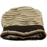 Samtree Unisex Slouchy Beanie Hat Stripe Knit Cap Loop Scarf Neckerchief DreadlocksKhaki at Women’s Clothing store